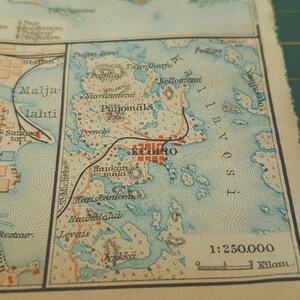 1912 Vintage Savonlinna & Kuopio Map image 4