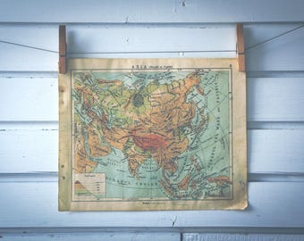 1924 Vintage Map of Asia