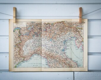 1931 Vintage North Italy Map