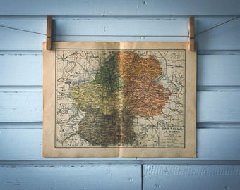 1937 Vintage New Castile Map