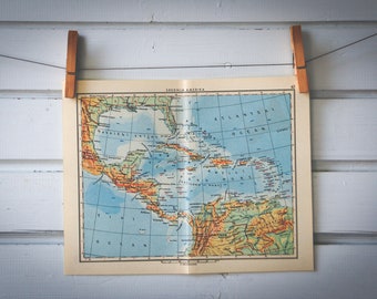 1956 Vintage Central America Map