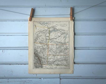 1892 Vintage Alberta & Saskatchewan Map