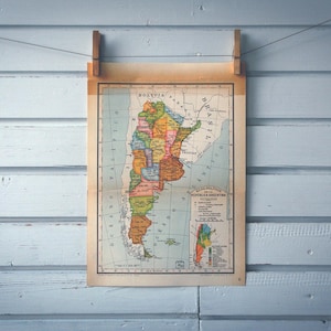 Mapa antiguo de Argentina de 1946
