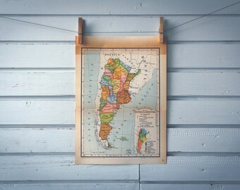 1946 Vintage Map of Argentina