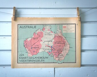 1941 Vintage Australia Map