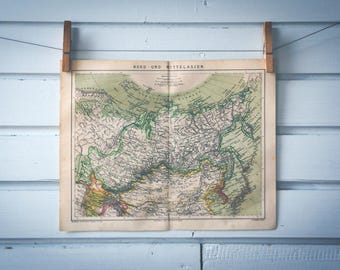 1887 Vintage Siberia Map