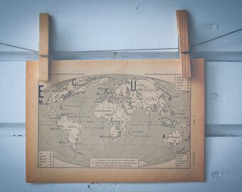 1956 Vintage World Ore Distribution Map