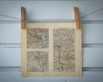 1929 Vintage Linz, Salzburg & Salzkammergut Maps
