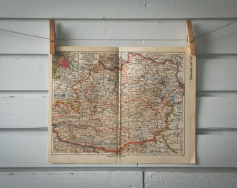 1936 Vintage East Austria Map