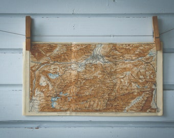 1936 Vintage Wetterstein Mountains Map