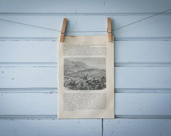 1897 Vintage Bogotá Lithograph Illustration