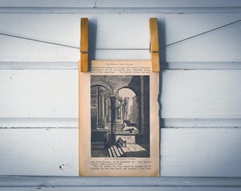 1883 Vintage Split Lithograph Illustration