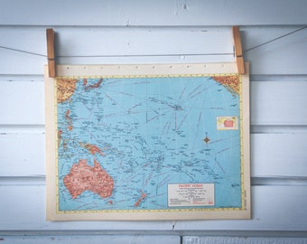 1956 Vintage Oceania Map
