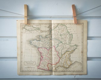 1827 Vintage Map of France in Classical Antiquity