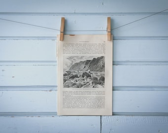 1897 Vintage Long Island Lithograph Illustration