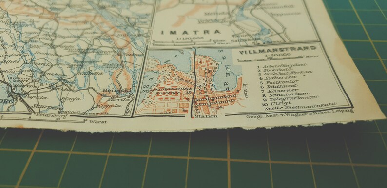 1912 Vintage Imatra Map image 5