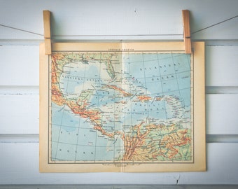 1956 Vintage Central America Map