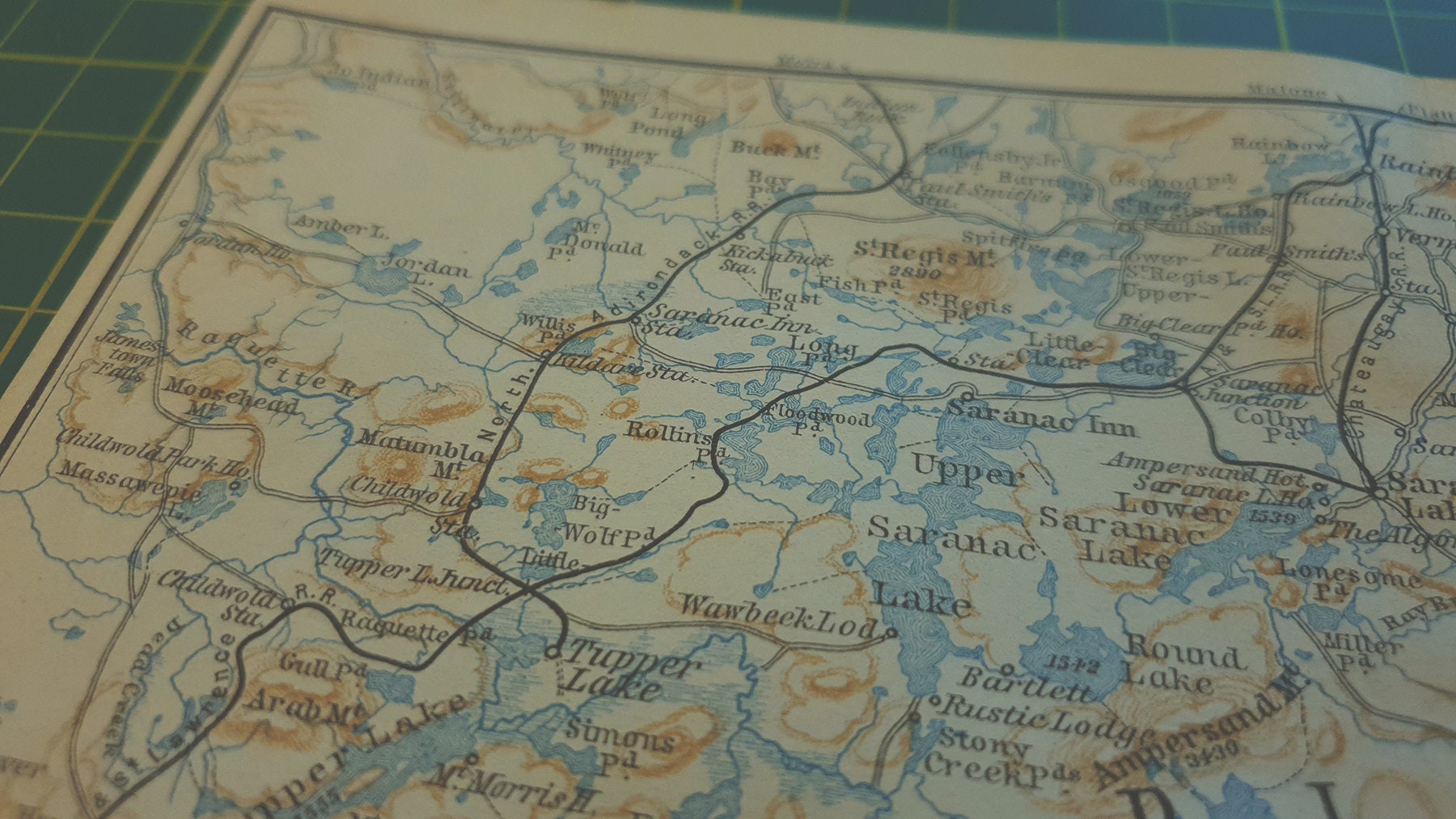 1894 Vintage Adirondack Mountains Map