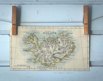 1892 Vintage Map of Iceland
