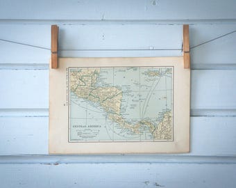 1923 Vintage Central America Map