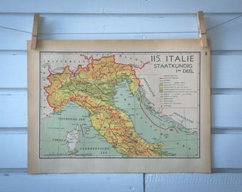 1941 Vintage North Italy Map