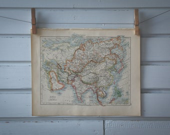 1907 Vintage Map of Asia