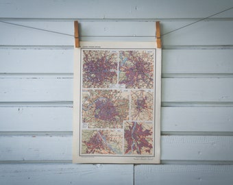 1967 Vintage European Cities Map