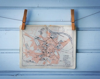 1920s Vintage Limoges Map