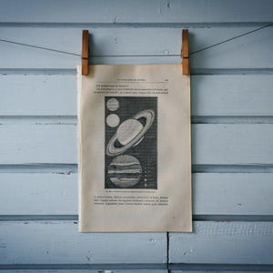 1884 Vintage Planets Comparison Illustration