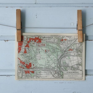 Vintage kaart Bois de Vincennes uit 1909