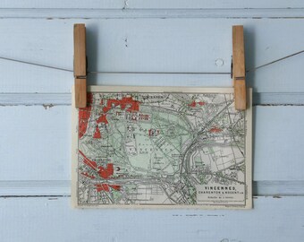 1909 Vintage  Bois de Vincennes Map