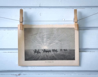 1888 Vintage Gobi Desert Lithograph Illustration