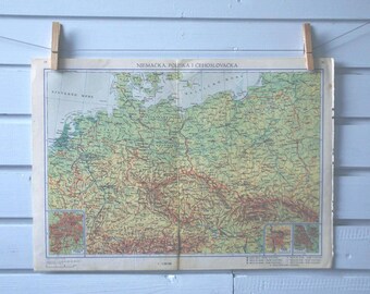 1966 Vintage Central Europe Map
