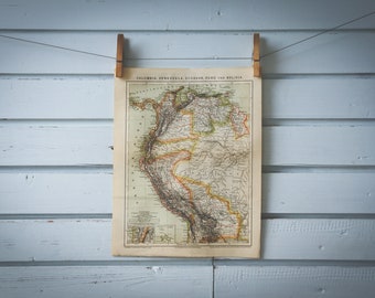 1887 Vintage Map of Northern Part of South America