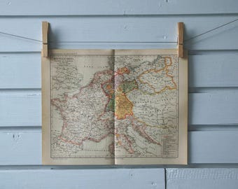 1890 Vintage Mitteleuropa Map