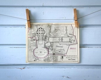 1931 Vintage Map of Vatican