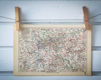 1931 Vintage Map of the Ruhr Region