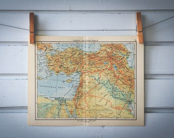 1956 Vintage Near East Map