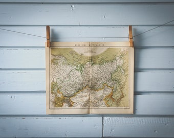1887 Vintage Siberia Map