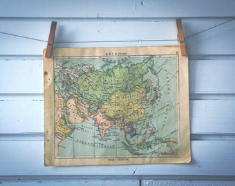 1924 Vintage Map of Asia