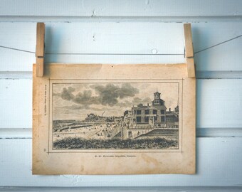 1890 Vintage Ostend Lithograph Illustration