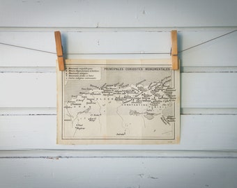 1927 Vintage Algeria & Tunisia Monuments Map