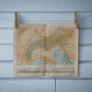 Carte des Alpes vintage 1887