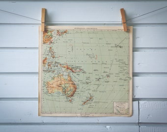 1903 Vintage Oceania Map