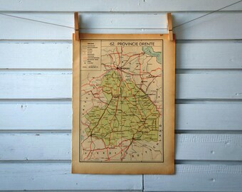 1941 Vintage Map of Drenthe Province of the Netherlands