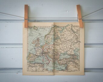 1893 Vintage Map of Europe
