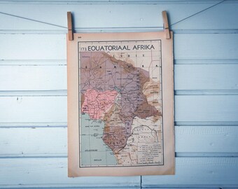 1941 Vintage Equatorial Africa Map