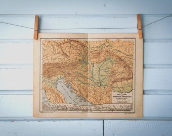 1897 Vintage Austria-Hungary Map