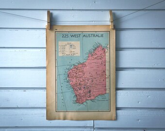 1941 Vintage West Australia Map