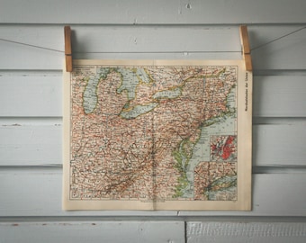 1936 Vintage Northeast USA Map